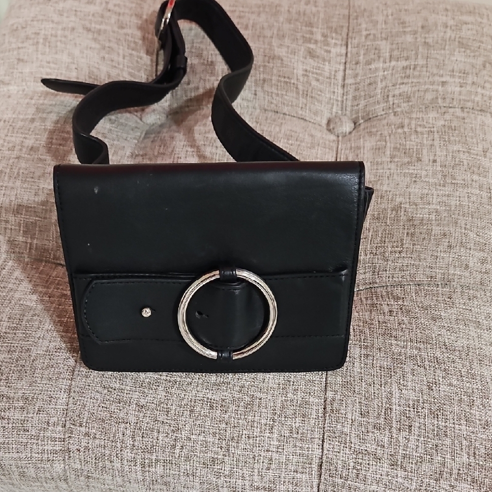 Black Leather Belt Bag